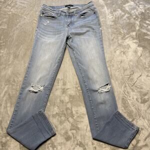 Judy Blue Skinny Fit Jeans Women’s 7/28 Light Wash Distressed Stretch Denim